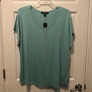 Gloria Vanderbilt Embellished Top Size 1X